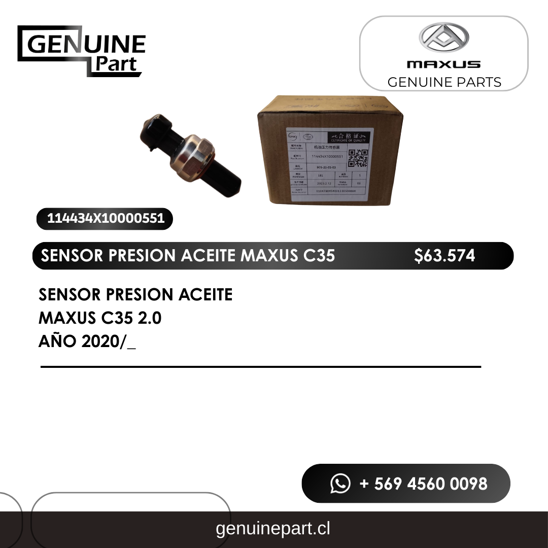 Sensor Presión Aceite Maxus C35 2.0 (2020/_)