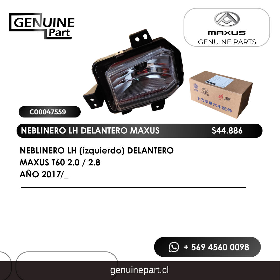 Neblinero LH Delantero Maxus T60 2.0 / 2.8 (2017/_)