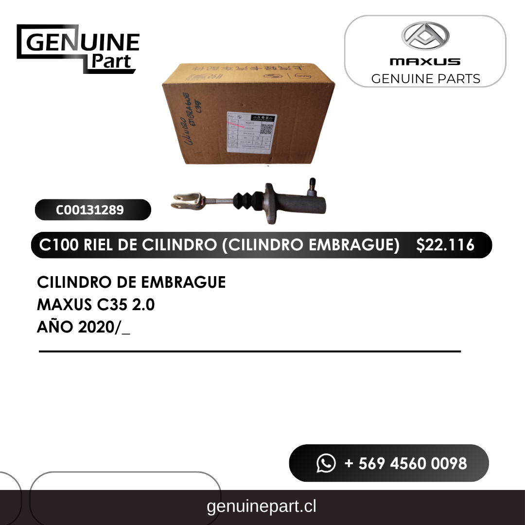 C100 Riel de Cilindro (Cilindro Embrague) Maxus C35 2.0 (2020/_)