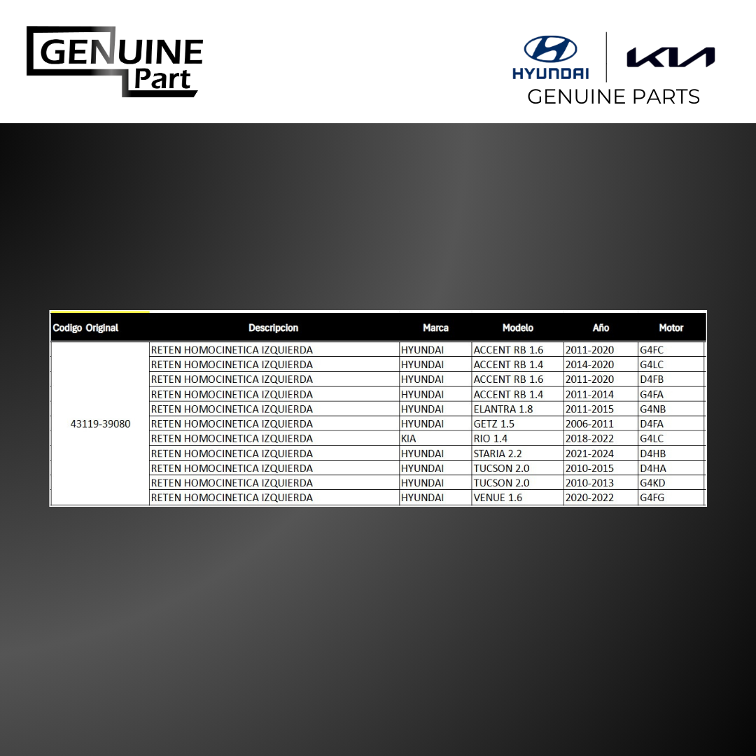 RETEN IZQUIERDO (43119-39080)