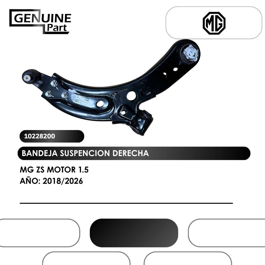 BANDEJA SUSPENCION DER MG ZS MOTOR 1.5 (2018/2026)