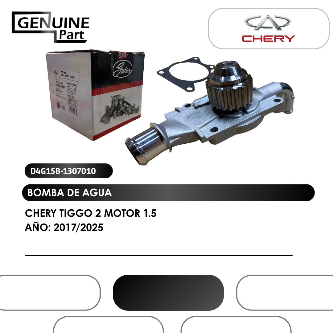 BOMBA DE AGUA CHERY TIGGO 2 MOTOR 1.5 (2017/2025)