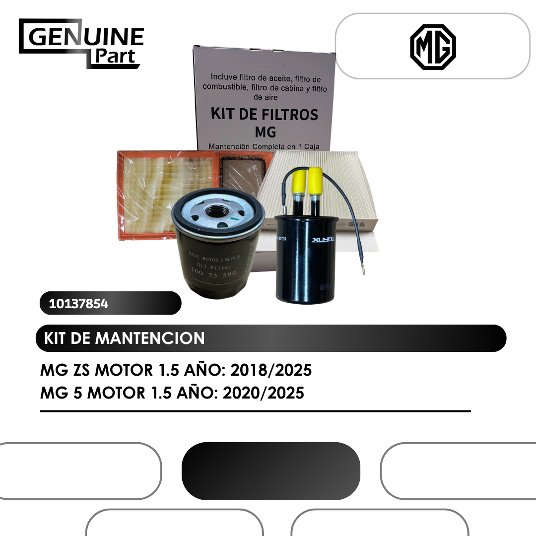 KIT DE MANTENCION (FILTROS) MG ZS MOTOR 1.5 (2018/2025)